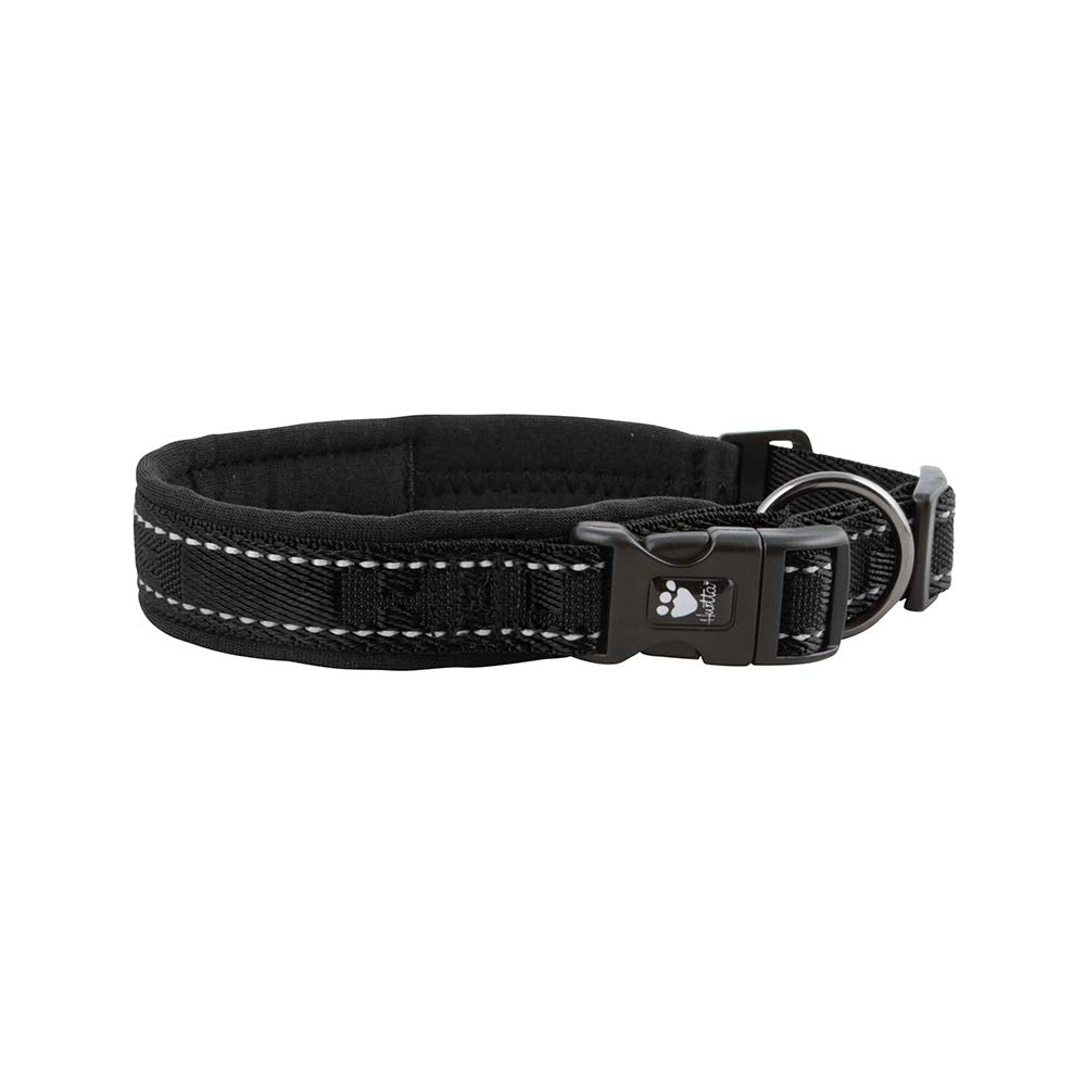 Hurtta Casual Padded Dog Collar, Raven, 12-16 In
