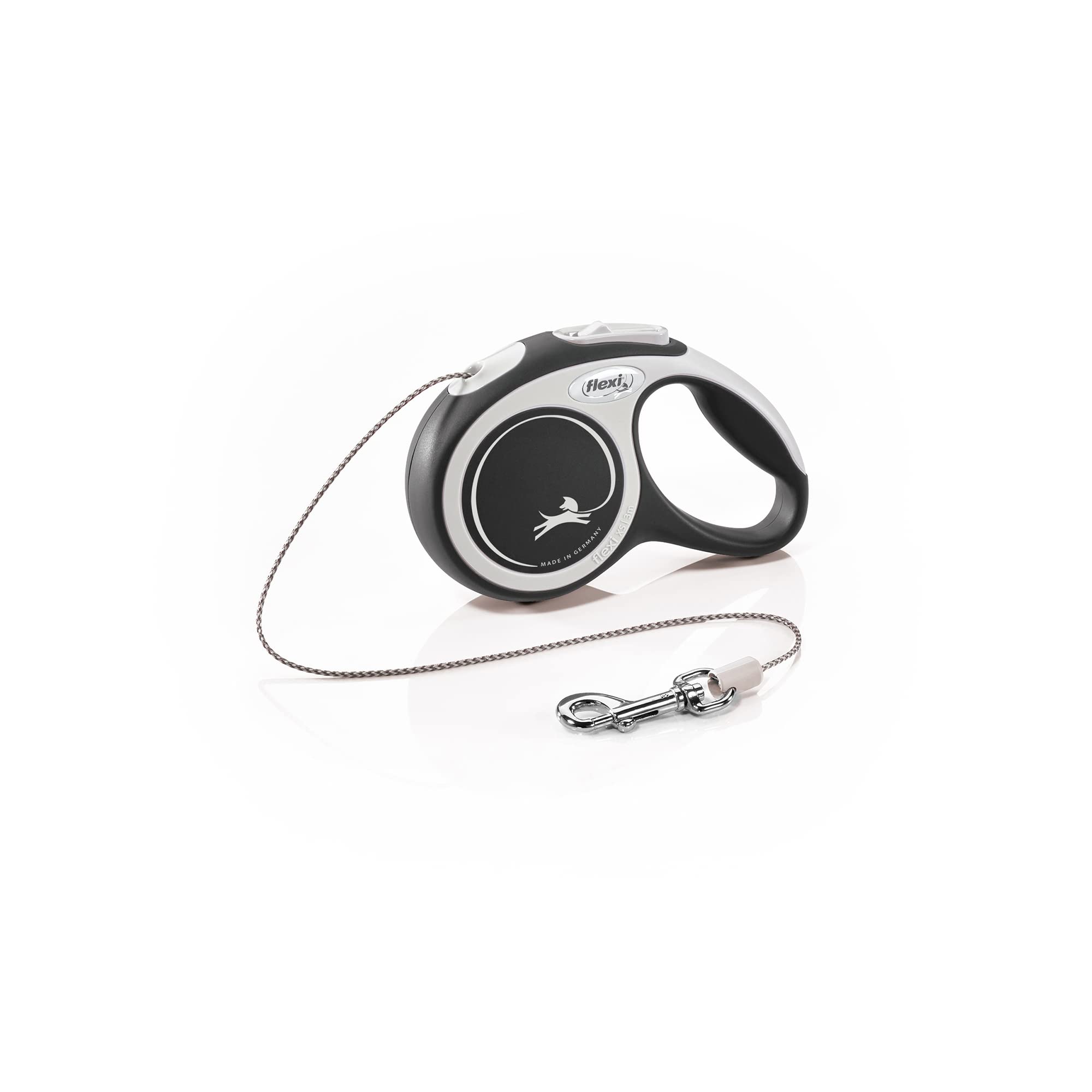 Flexi New Comfort Cord Grey & Black Extra Small 3m Retractable Dog Leash/Lead for Dogs up to 8kgs/18lbs
