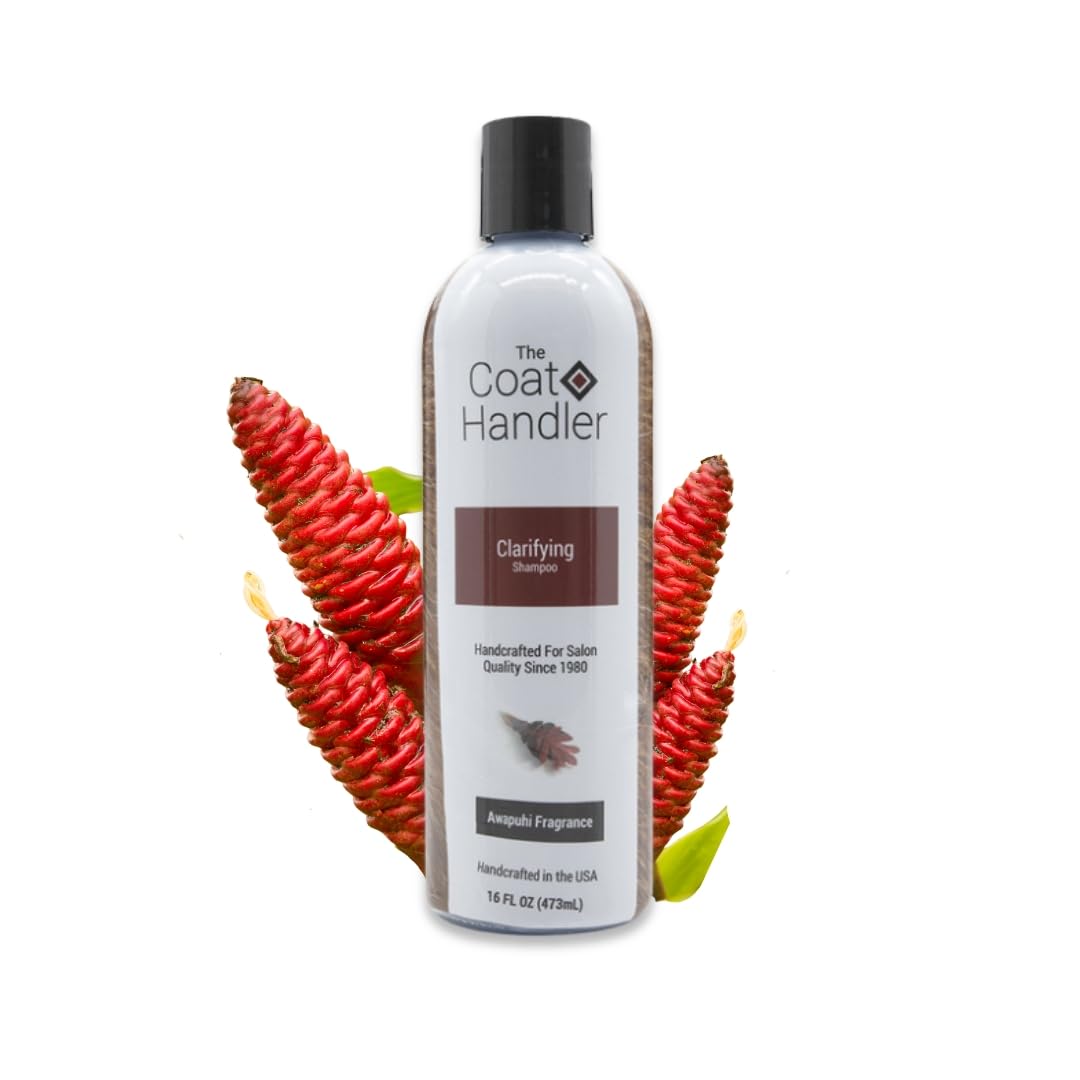The Coat Handler Clarifying Dog Shampoo, 16 oz - Natural Ingredients, Brightening, Removes Stains and Dirt, Brightens All Coat C