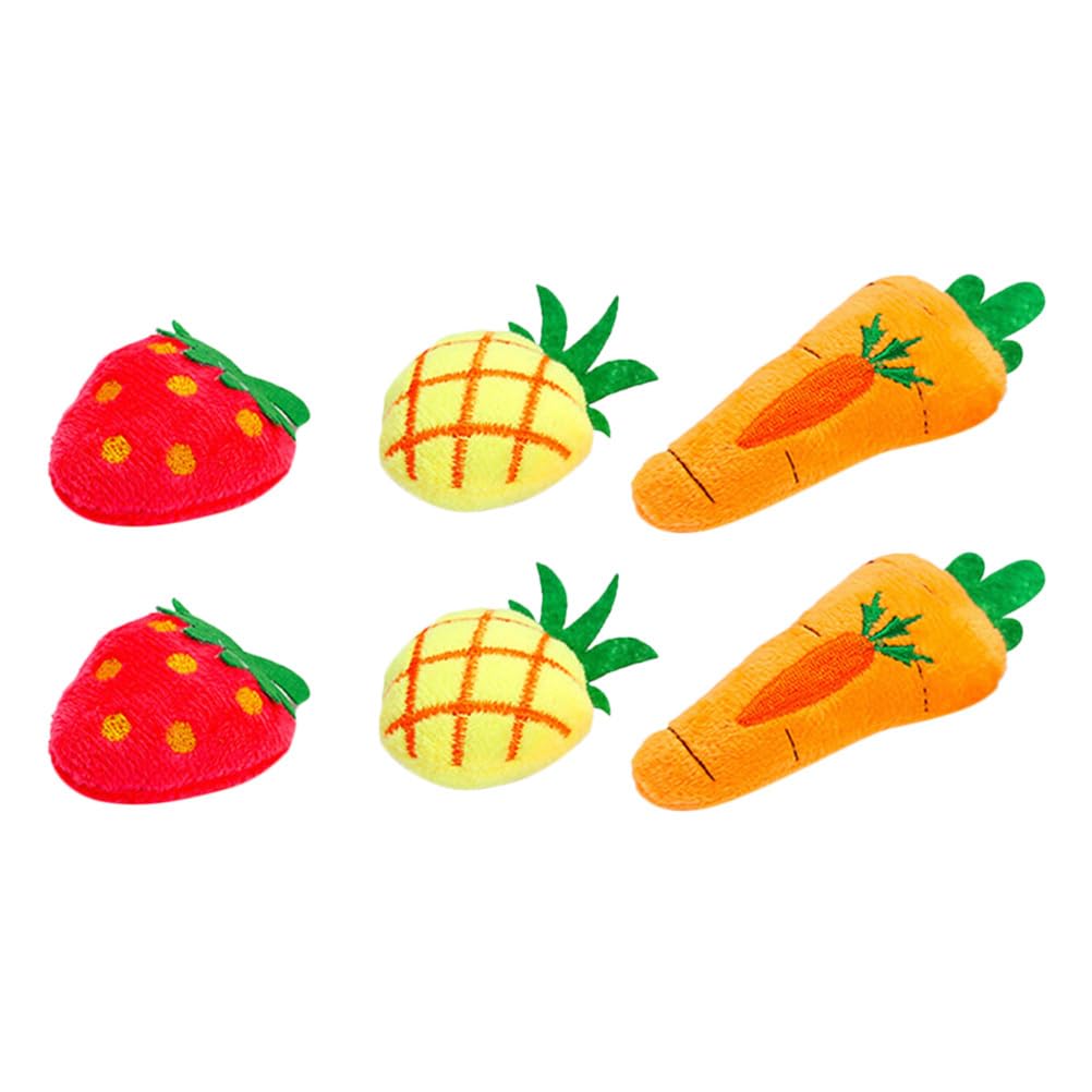 NOLITOY 6 PCS Catnip Toys for Cat: Plush Fruit Design Cat Chew Toys -Kitten Entertaining Interactive Dolls for Pet Playtime