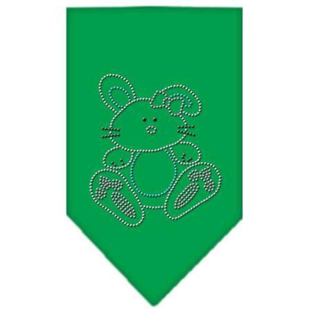 Pet and Dog Bandana Rhinestone, "Bunny" Lime Green Large