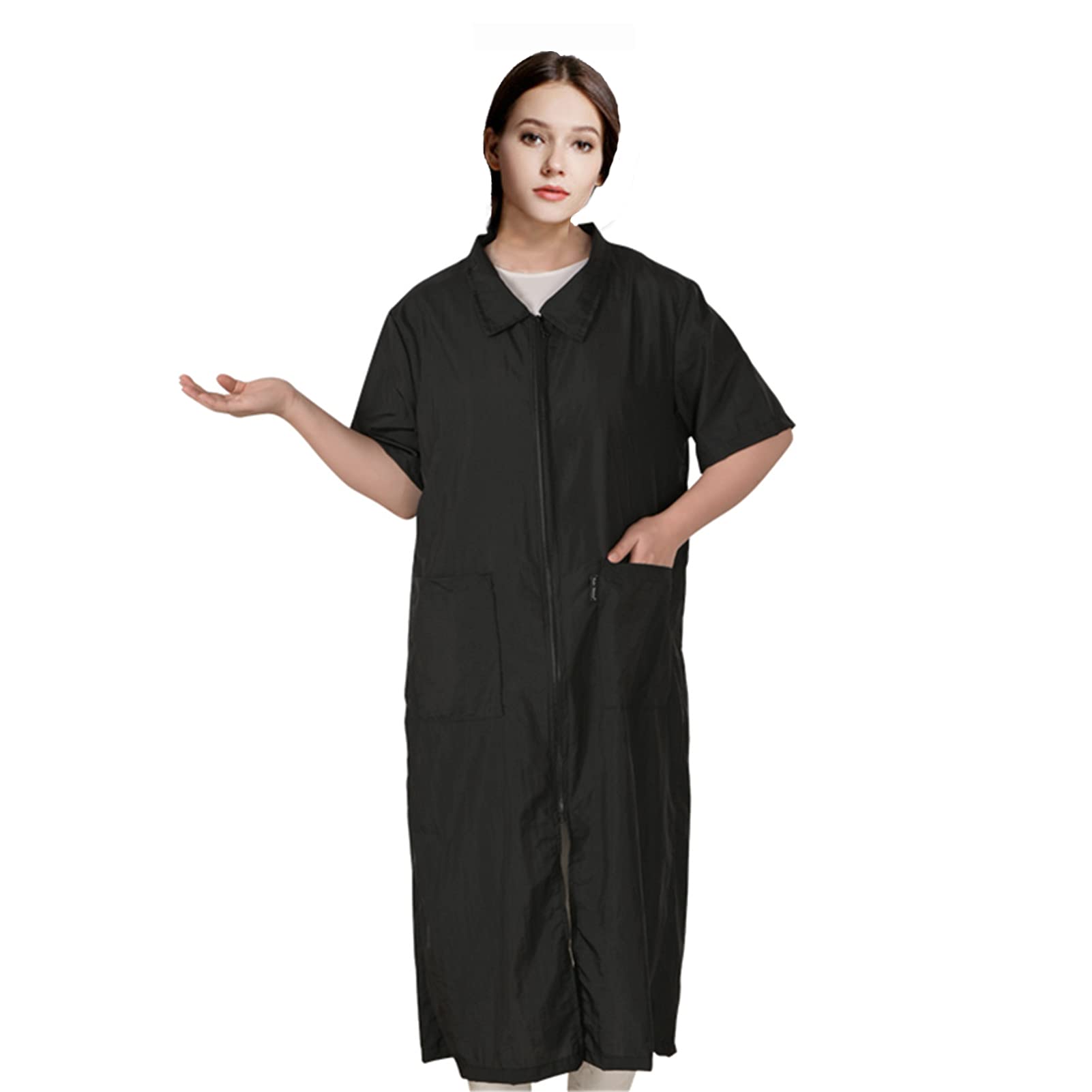 Dhxyzzb Waterproof Salon Smock Jacket Dog Pet Grooming Smock Hairdresser Smock Barber Apron For Men Women(L)