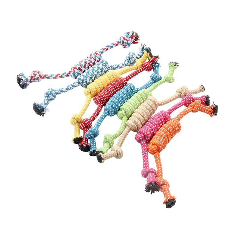 Madhabi Knotted Cotton Rope Dog Toy For Puppies, Small & Medium Dogs  Durable Chew & Tug Toy For Teeth Cleaning, Interactive Pl