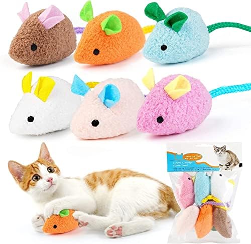 Paw Pet Mart Creative Pet Cat Toys Fur False Plush Fake Mouse Kitten Cat Playing Toys Color May Vary (2Pcs)