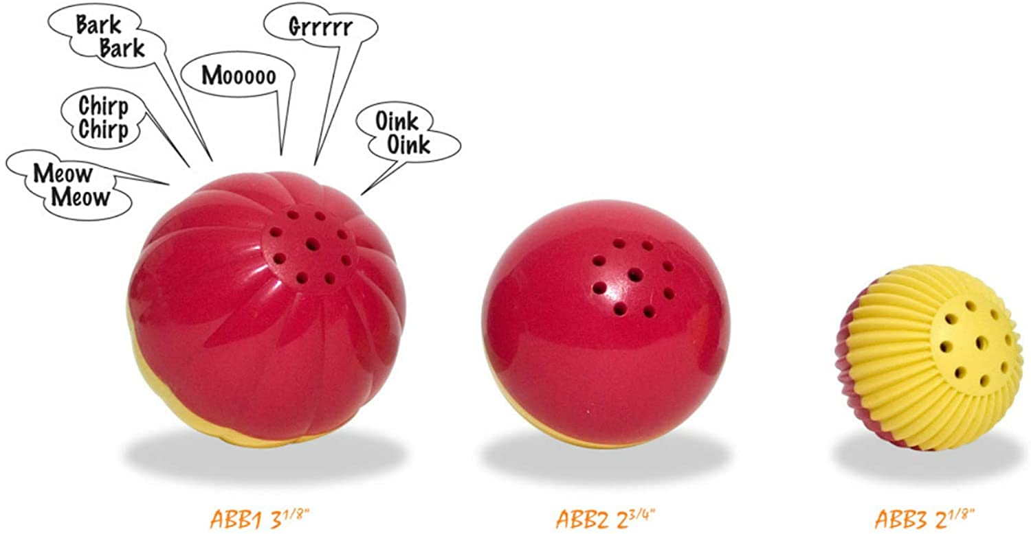 Pet Qwerks Animal Sounds Babble Ball - Interactive Chew Dog Toy - Large