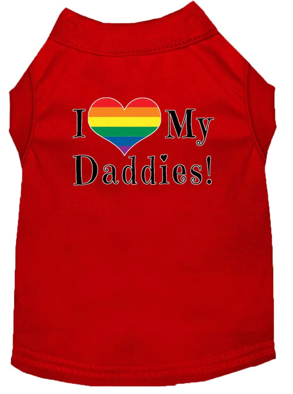 Pet Dog & Cat Shirt Screen Printed, "I Heart My Daddies" Aqua XS (0-3 lbs.)