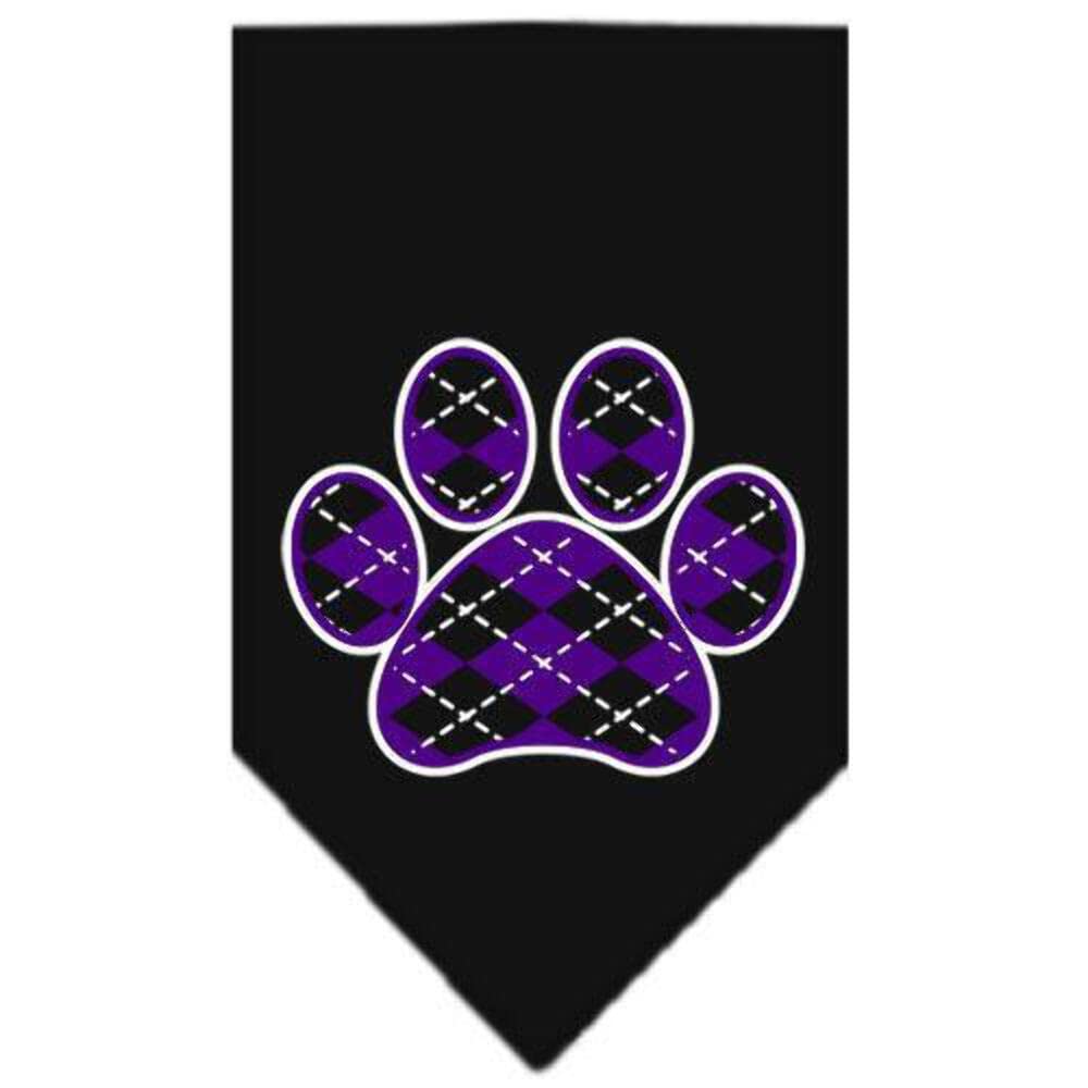 Mirage Pet Products Argyle Paw Purple Screen Print Bandana for Pets, Small, Light Pink
