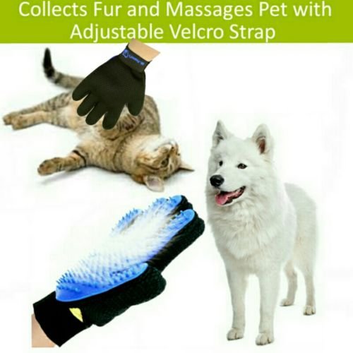 Mr. Peanut's Pet Grooming Glove Brush and Deshedding Aid - 259 Silicone Pins for More Effective Grooming, Pet Hair Remover Mitt
