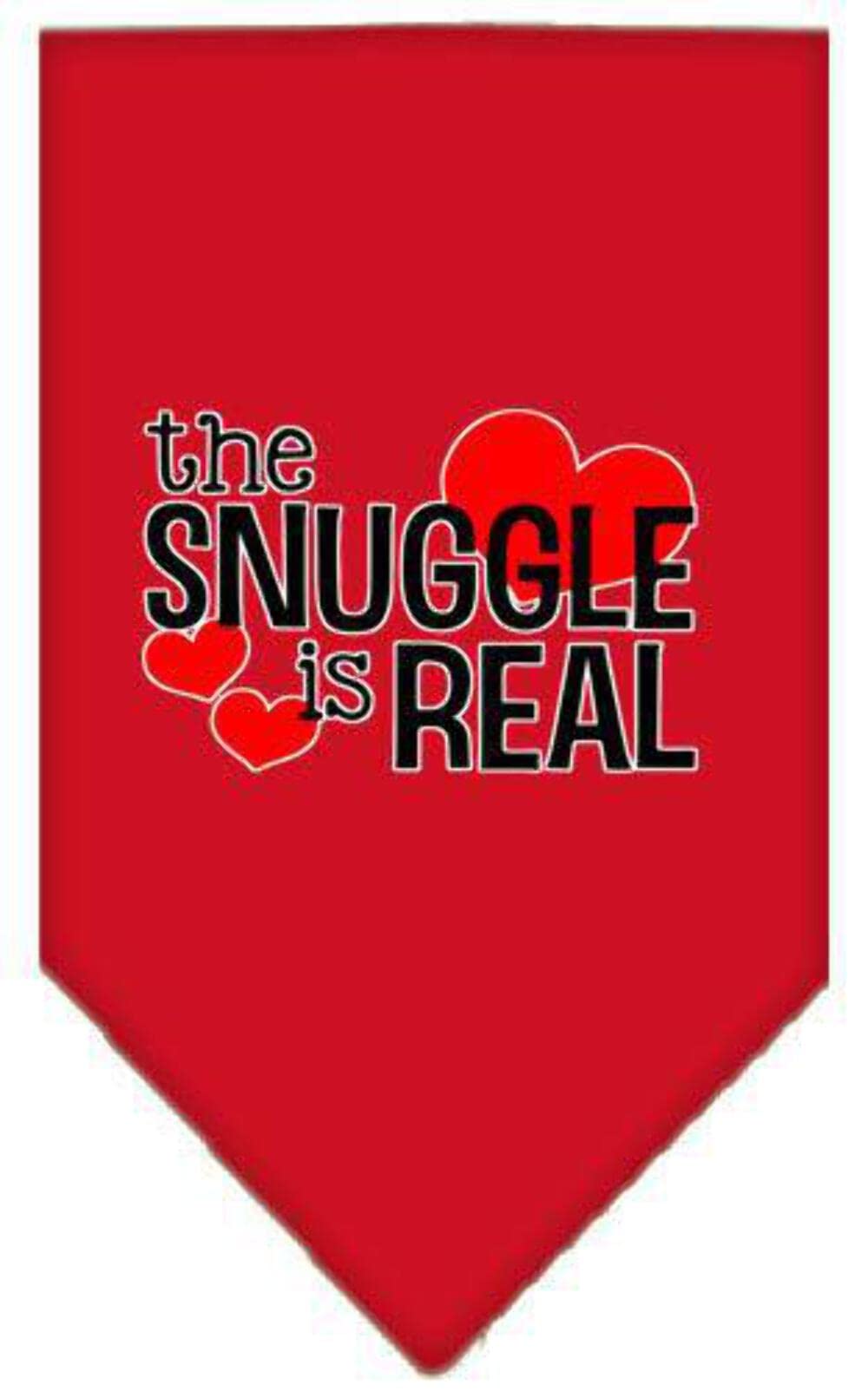 Mirage Pet Product The Snuggle is Real Screen Print Bandana Red Large