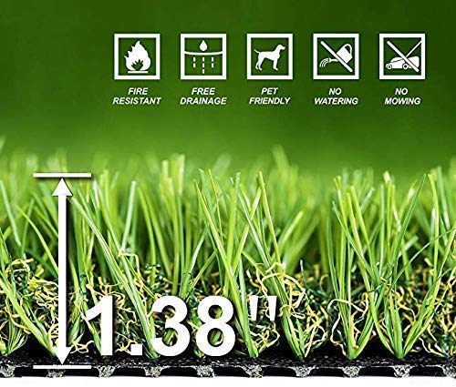 WMG GRASS Premium Artificial Grass Turf, 6.5' x 10' Drainage Mat for Dogs & Pets - Realistic Indoor/Outdoor Use (65 sq ft)
