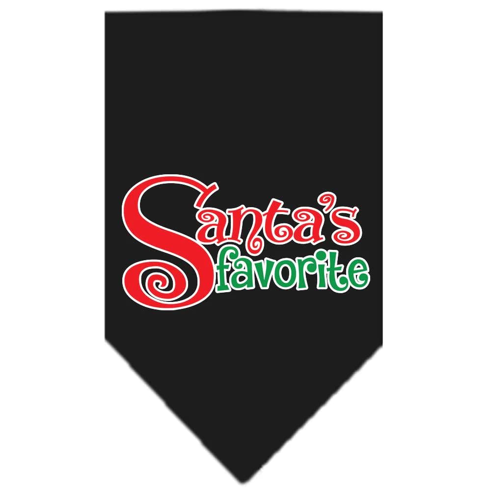 Christmas Pet and Dog Bandana Screen Printed, Santa's Favorite Yellow Small