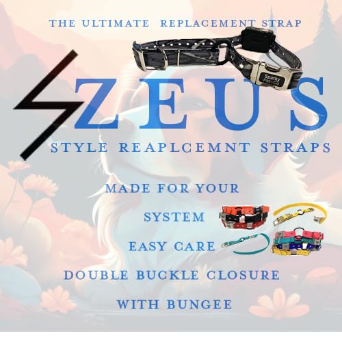 Sparky Pet Co - Zeus Ecollar Replacement Strap - Bungee Loop Dog Collar - Waterproof Biothane Adjustable - Double Buckle - Quick