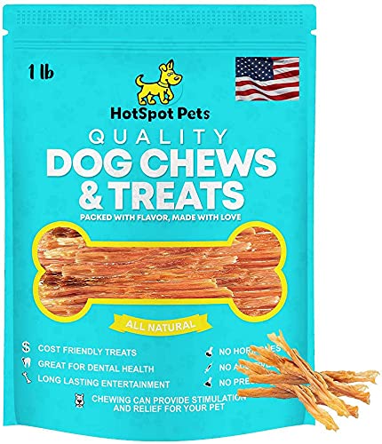 hotspot pets Beef Tendon Chews for Dogs - 8 Inch All Natural, Free-Range, Grass-Fed Premium USDA Gambrol Beef Tendon Stick Treat
