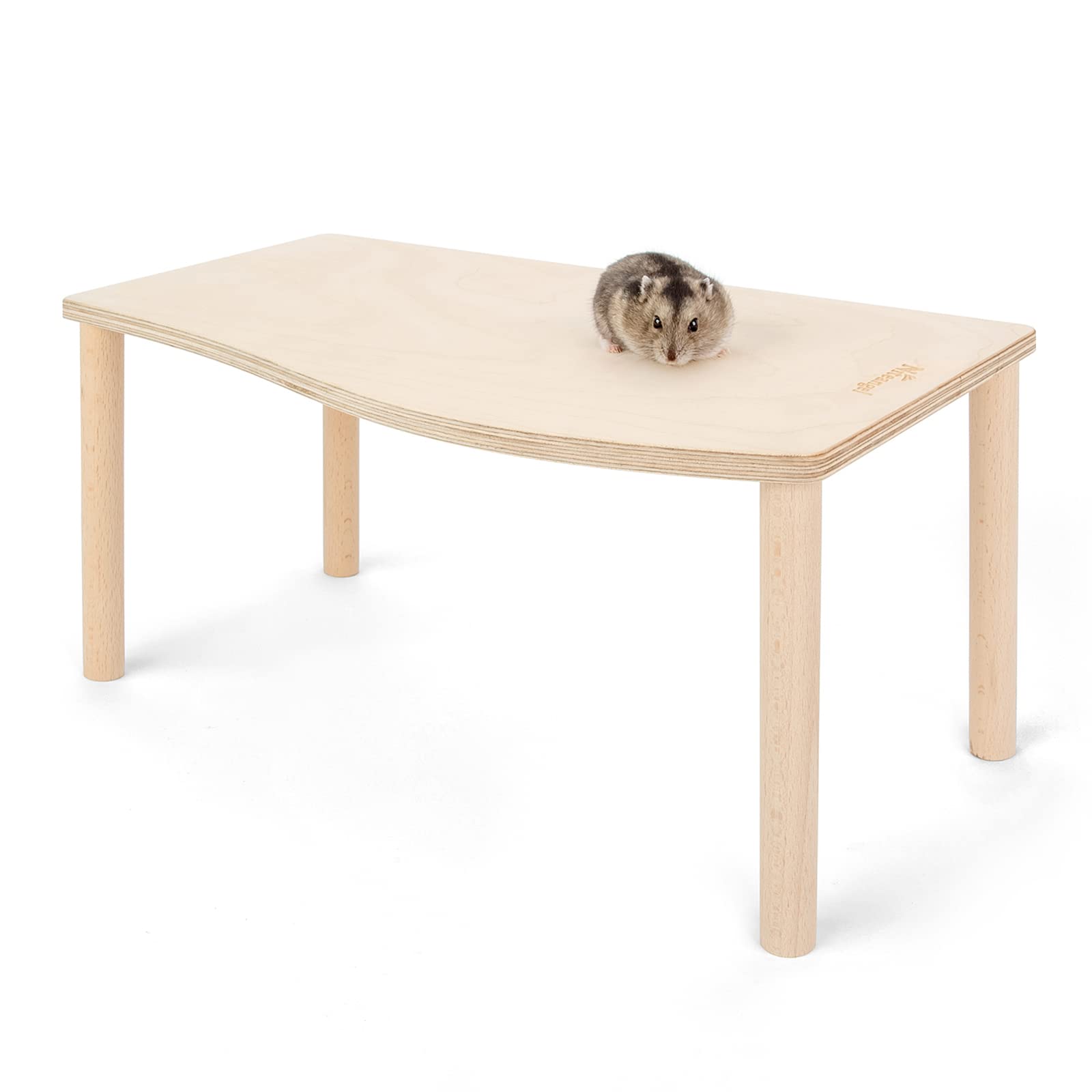 Niteangel Hamster Play Wooden Platform for Food Bowl Drinking Bottle and Other cage Accessories (Wave - 7  Height)