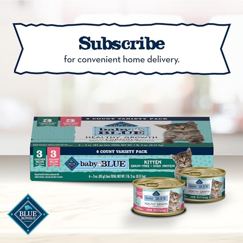 Blue Buffalo Baby Blue Natural Grain-Free Wet Food for Kittens, Healthy Growth Formula with DHA, High-Protein Chicken Pat  , 3 o