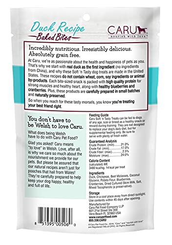 CARU - Soft n Tasty Baked Bites - Duck Bites Dog Treats - Flavorful Training Treats - 4 oz