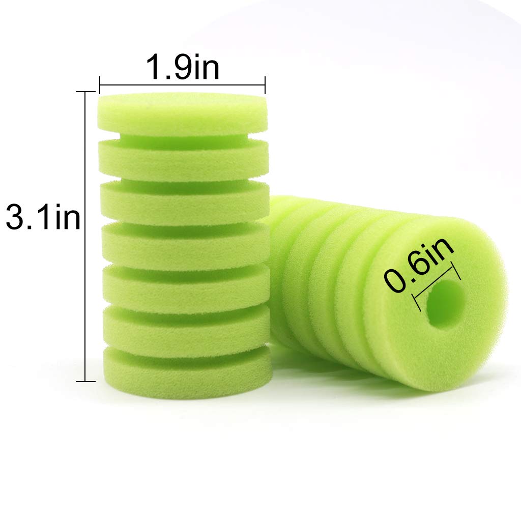 UPETTOOLS Aquarium Biochemical Sponge Filter, Ultra Quiet Aquarium Air Pump Bio Sponge Fish Tank Foam Filter (Green Sponge 4 Pac