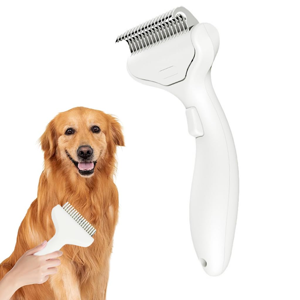 Qpets Slicker Dog Comb, Dog Brush Advanced Deshedding Tool, Pet Grooming Brush Pet Massaging Brush Use To Clean Loose Fur & Dirt