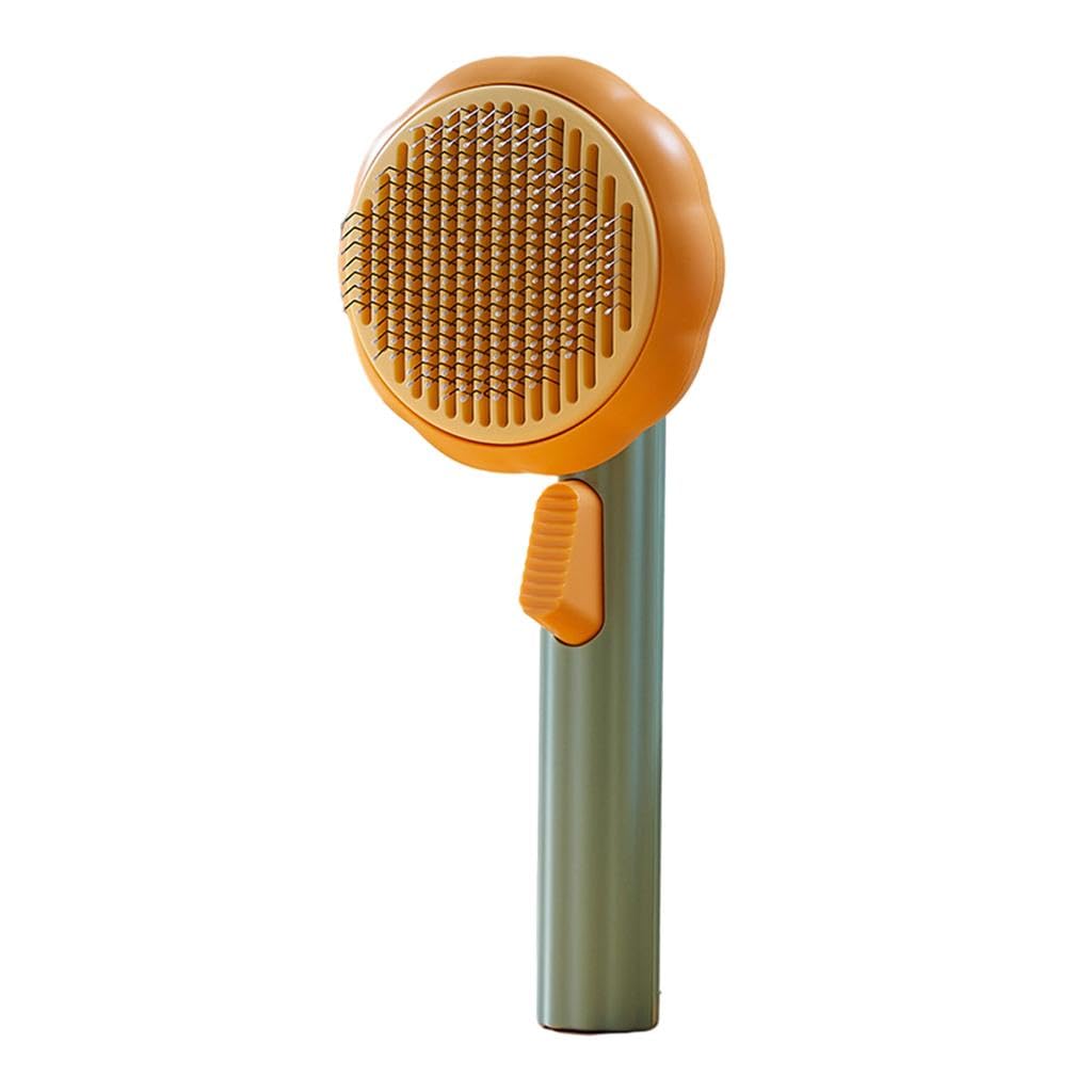 ECOMISTIQ Portable Dog Hair Brush Anti Slip PP Pet Cat Comb for Indoor Home Pumpkin Color| Brushes Combs & Rakes| Grooming | Sup