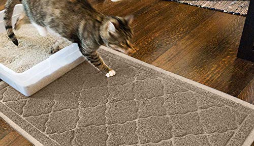 PETUPPY Premium Durable Cat Litter Mat, XL Size 47X36- No Phthalate- Non-Slip-Water Resistant- Easy to Clean-Soft On Kitty Paws-
