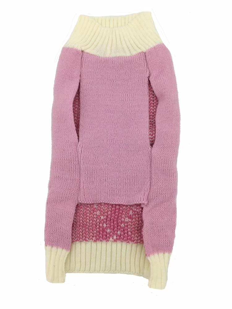 Pink Argyle Puppy Sweater For Girl Pet Sweater Knitwear For Dogs & Cats Warm Knitted Turtleneck X-Small (Xs) Size