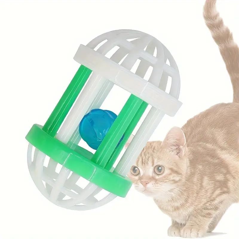 Chumspet Bell Cat Chasing Ball Toy | Noisy Interactive Kitten & Bird Play Balls With Inside Bell For Indoor Training, Exercise &