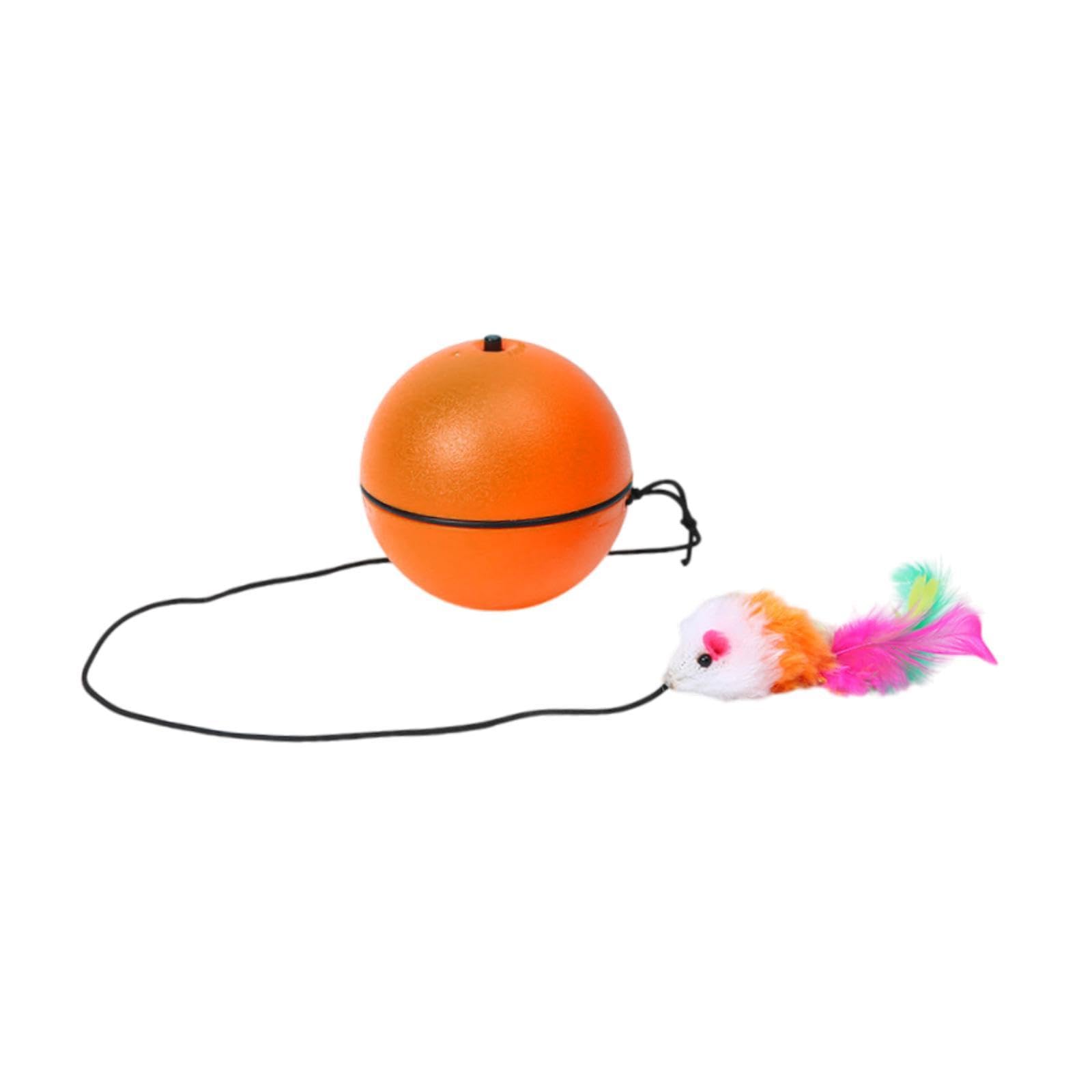 Myaddiction Automatic Rolling Interactive Ball Toys Avoidance Cat Ball For Training Gift Orange
