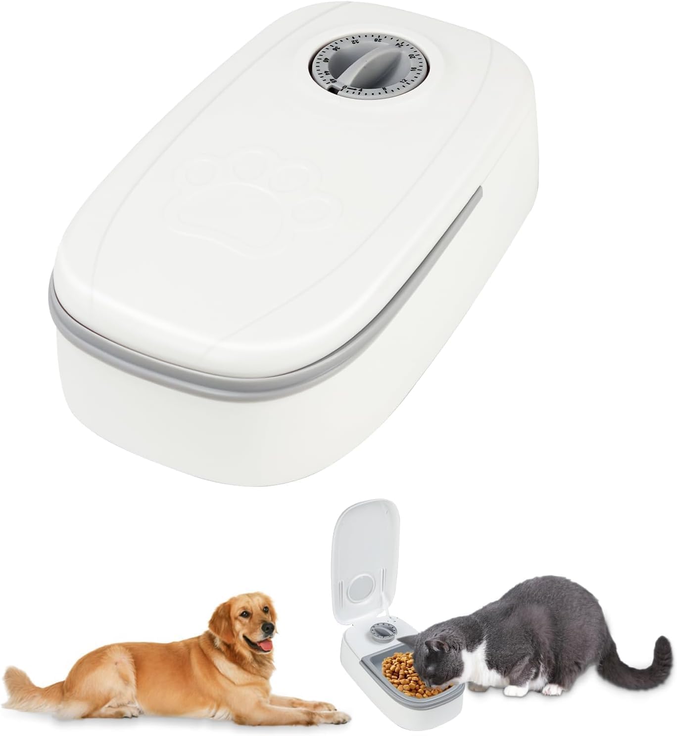 Jasyxo Timed Cat Feeder 24 Hour, Automatic Pet Food Dispenser For Cats & Small Dogs, Portion Control Feeding Bowl For Wet & Dry