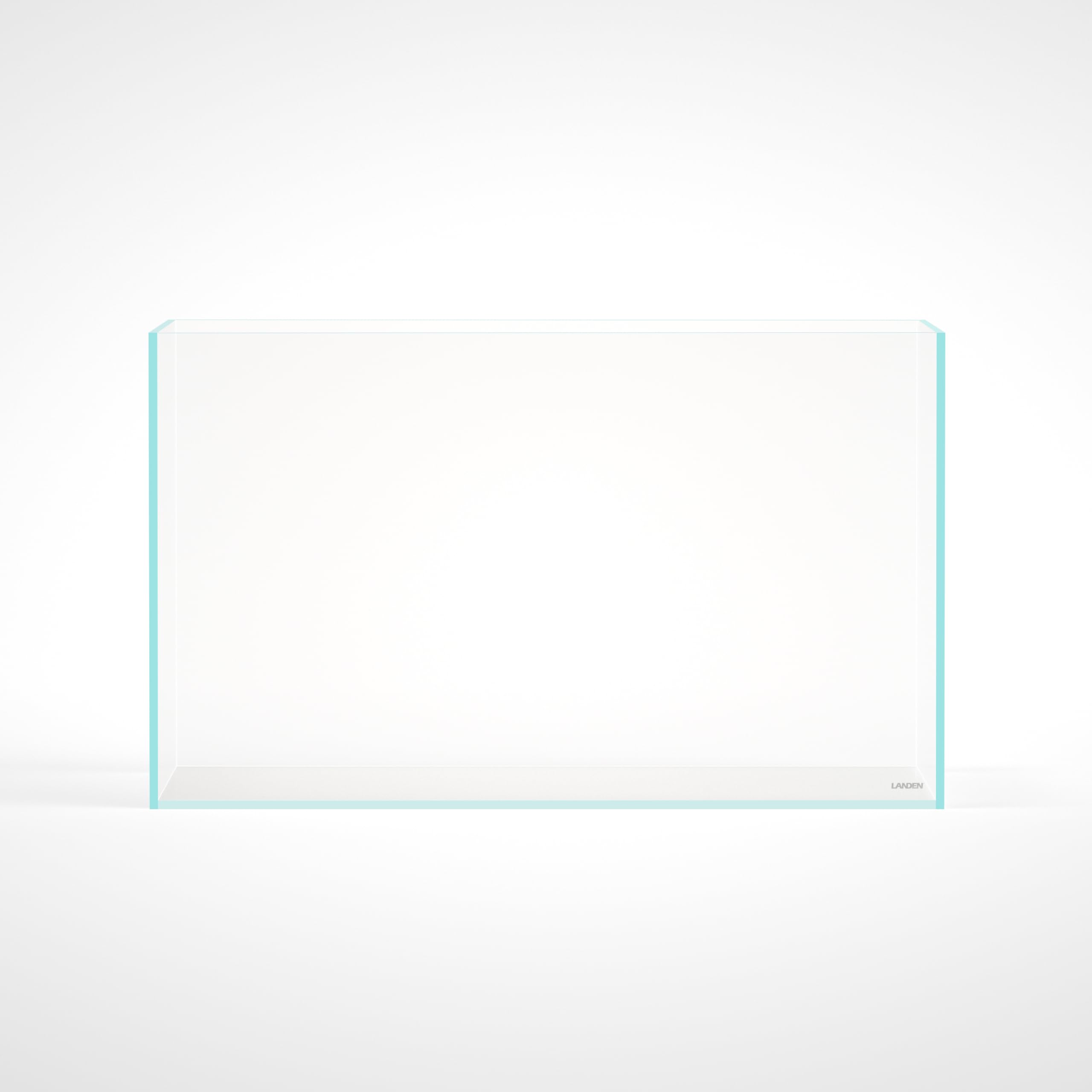 LANDEN 75H 37 Gallon Rimless Low Iron Aquarium Tank, W29.5  D17.7  H17.7 in(75x45x45cm) 8mm Thickness with Black Nano Foam Level