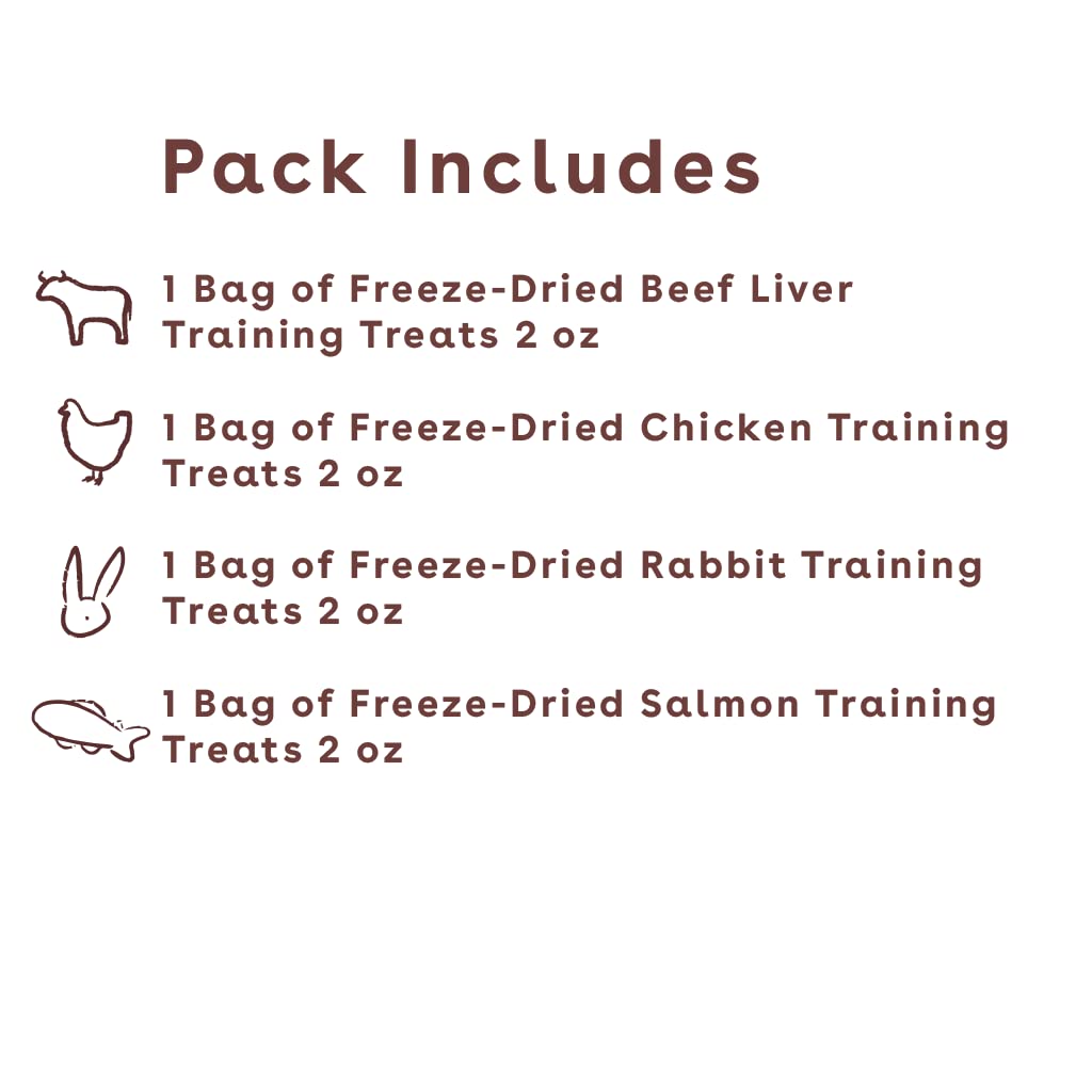 Pupford Freeze Dried Training Treats for Dogs& Puppies, 900+ Limited Ingredient Bites (Meat Bundle)