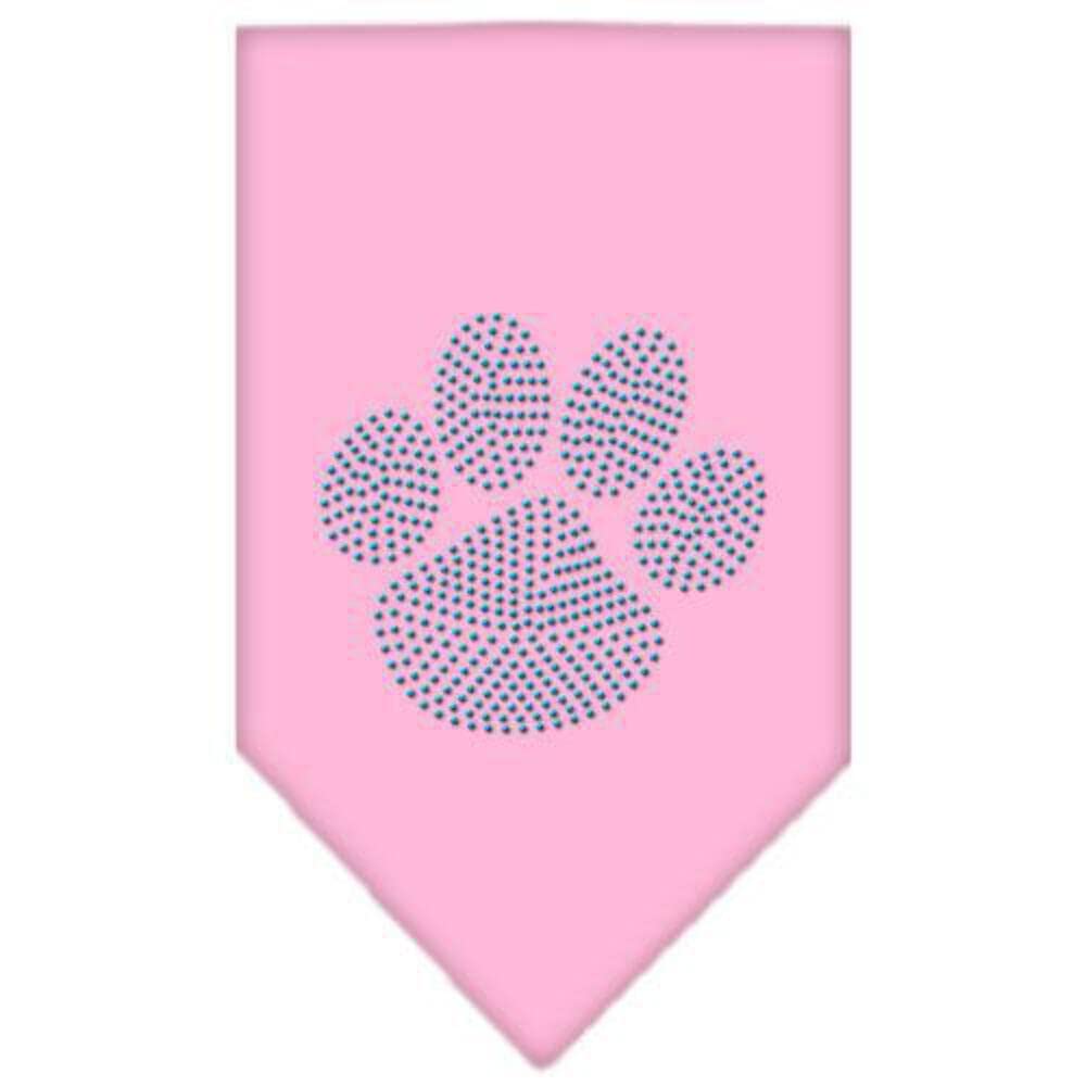 Mirage Pet Products Paw Blue Rhinestone Bandana, Small, Cocoa