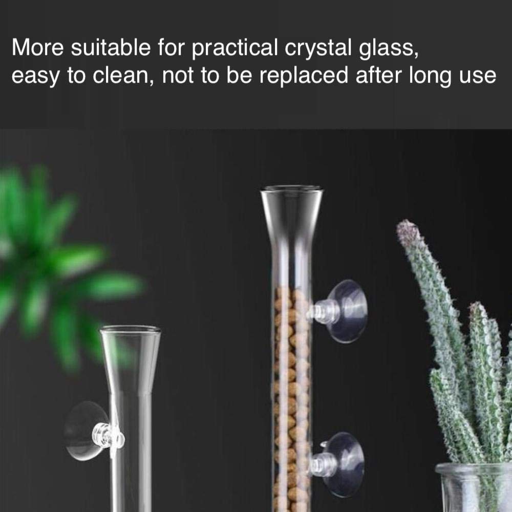 Shrimp Feeding Tube and Dish,2 Cup Clear Crystal Glass Fish Tank Shrimp Feeder Tube Tray