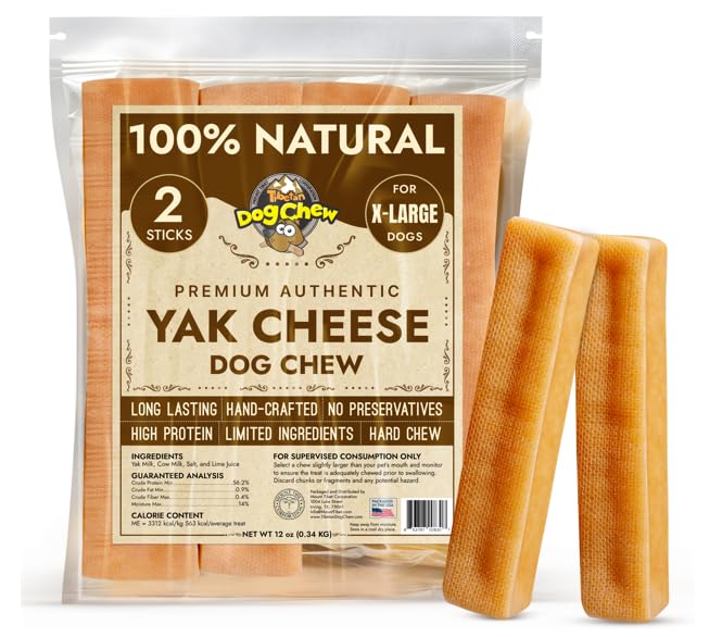Tibetan Dog Chew Yak Cheese Sticks - Natural Treats for Extra Large Dogs, Long-Lasting, Easy Digest, Perfect for Aggressive Chew