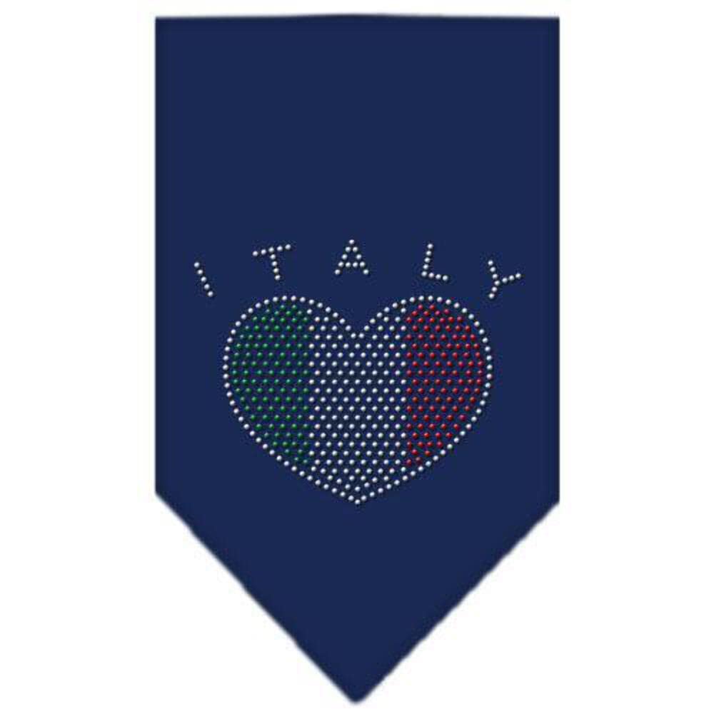 Pet and Dog Bandana Rhinestone, Italy Heart Bright Pink Large