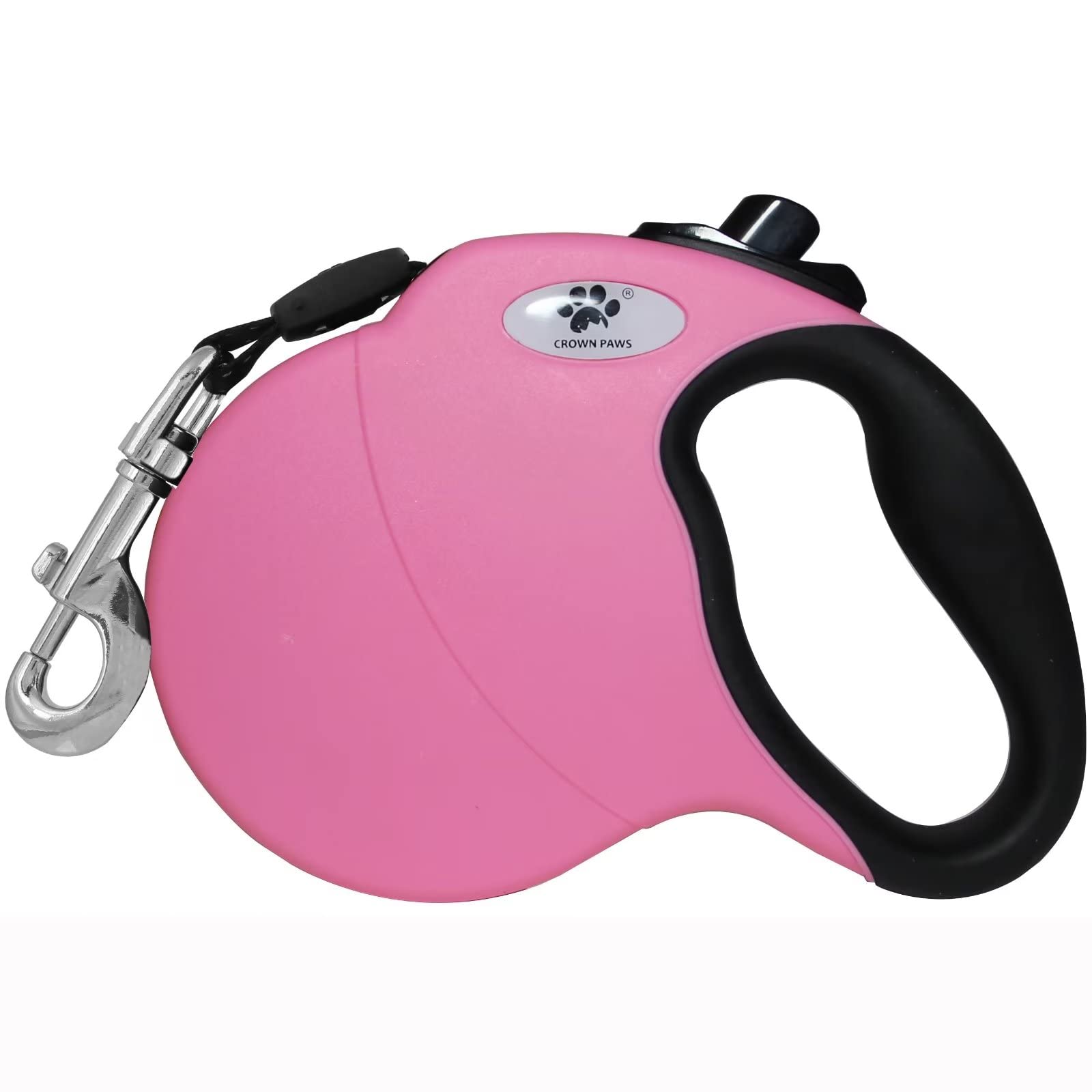 Crown Paws 16 Ft Retractable Dog Leash For Large Dogs Up To 44 Lbs,Tangle-Free Nylon Tape,Pink Dan M