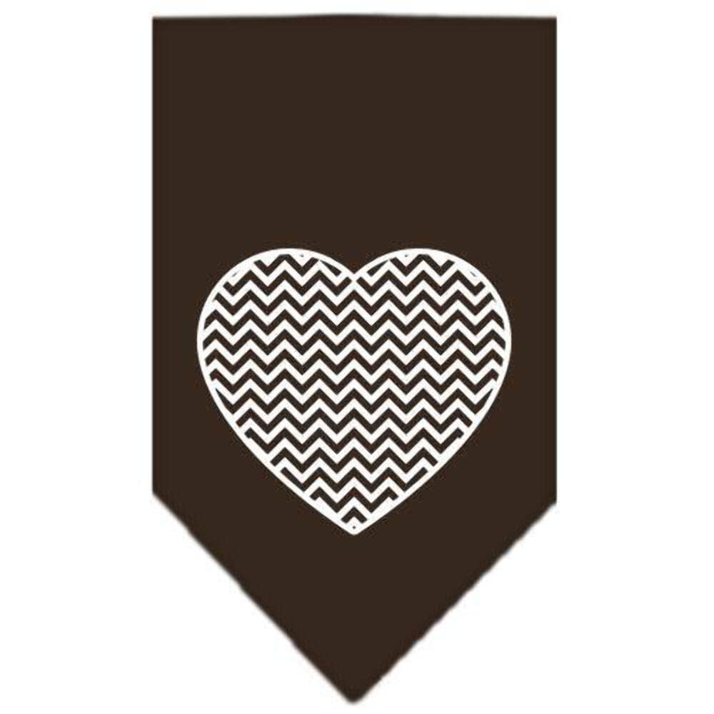 Pet and Dog Bandana Screen Printed, "Chevron Heart" Turquoise Small