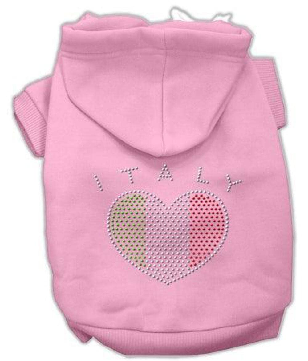 Mirage Pet Products Italian Rhinestone Hoodies, Black, Medium