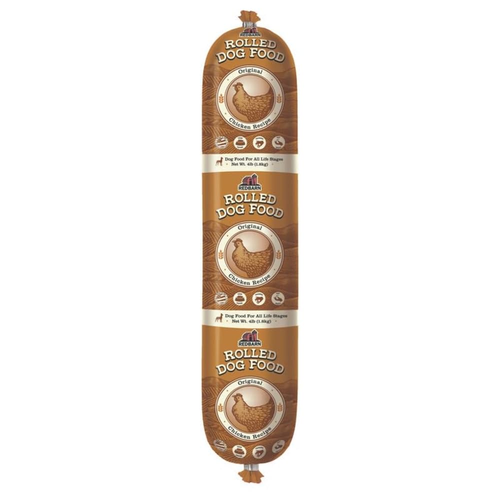 Redbarn All-Natural Premium Rolled Dog Food, Chicken Recipe - Soft Semi-Moist Wet Formula for High Protein Diet, Training Reward