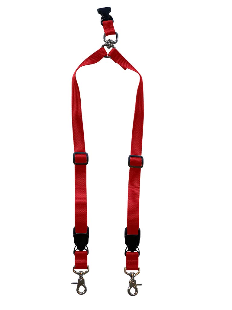 The Buddy System Accessories For Our Dog Leashes Made In Usa (Double Buddy, Regular Dog Red)