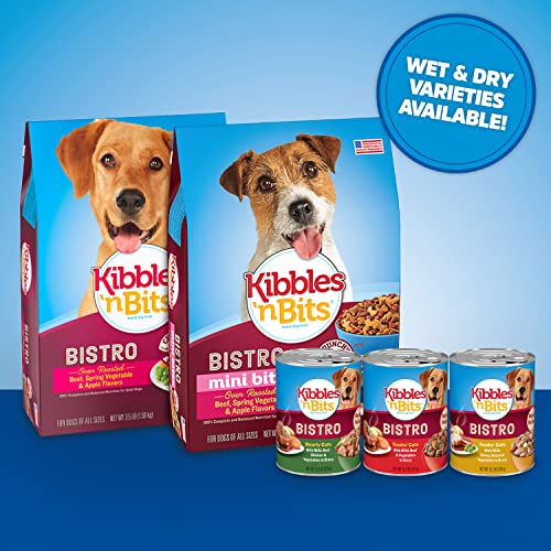 Kibbles N Bits Bistro Small Breed Mini Bits Oven Roasted Beef Flavor Dry Dog Food, 16lb Bag