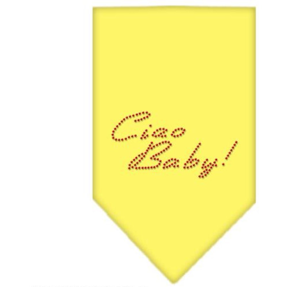 Mirage Pet Products Ciao Baby Rhinestone Bandana, Large, Yellow