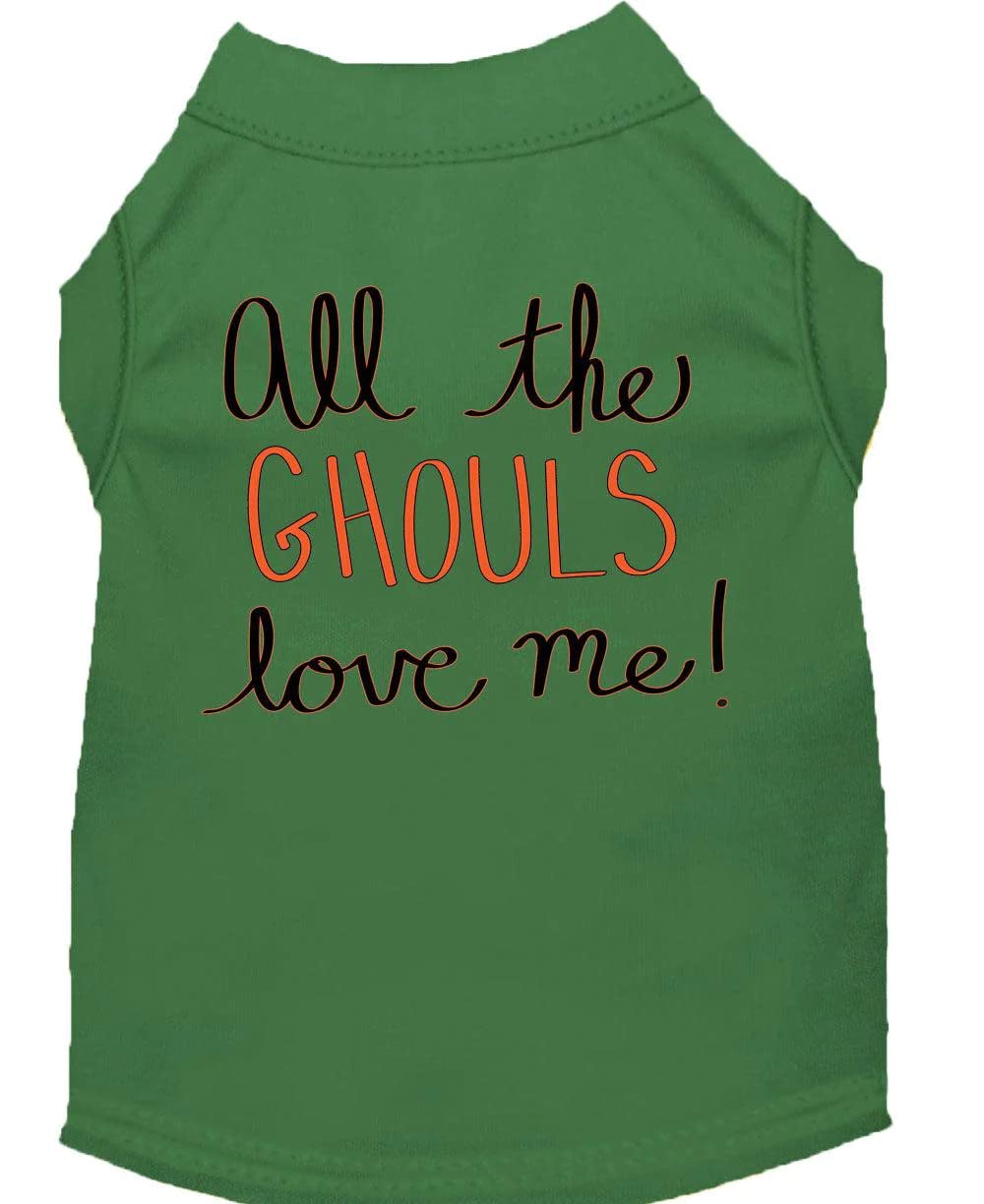 Mirage Pet All The Ghouls Screen Print Dog Shirt Green XS