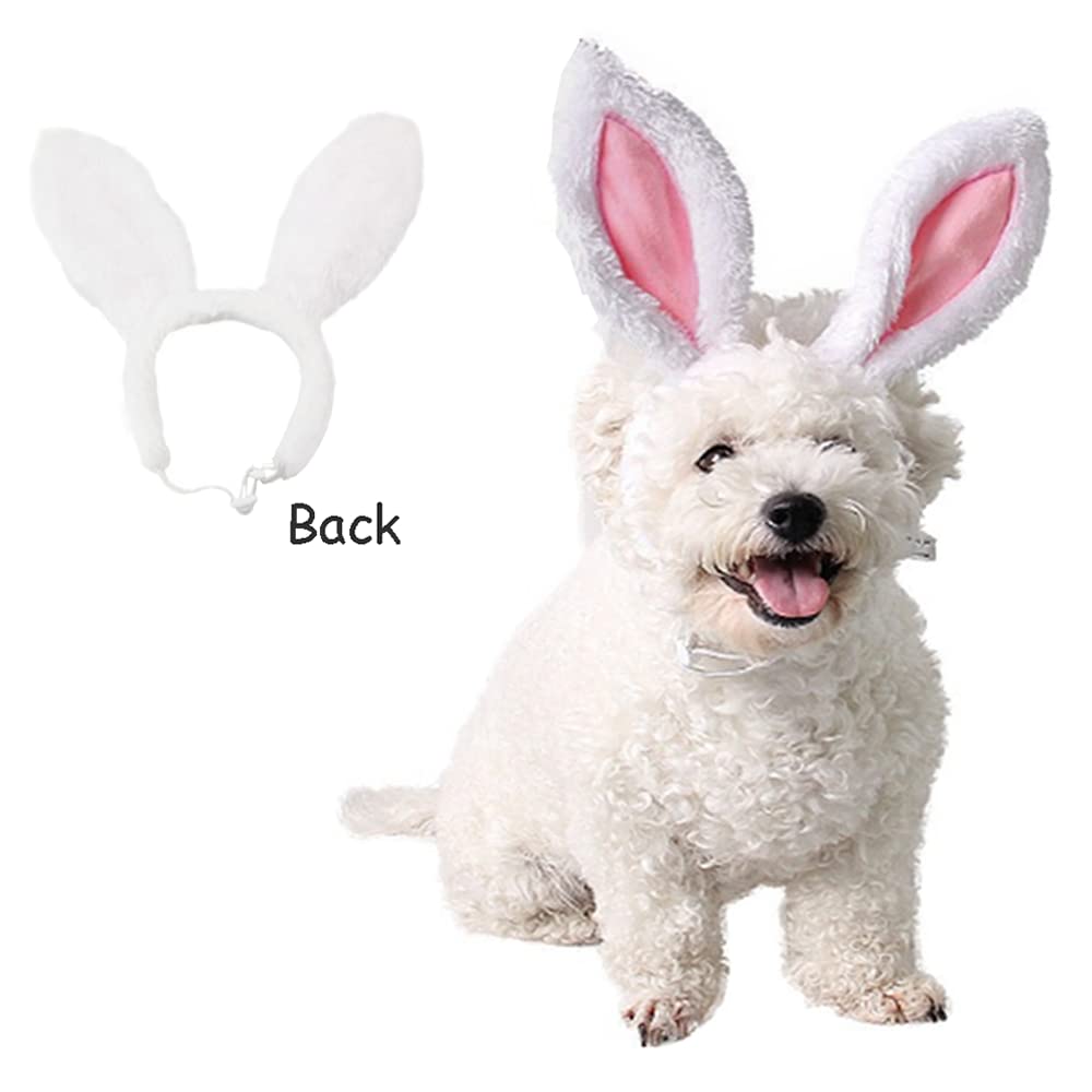 Aniac Easter Dog Headband For Small Medium Dog,Plush Dog Cat Hat With Bunny Ears, Cute Dog Head Accessories,Pet Easter Costume F