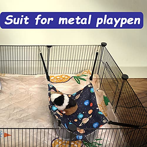 FULUE Ferret Rat Hammock Bed - Canvas, 13.8x13.8in, Black Galaxy, Model: djy-eedgvb179, Ideal for Guinea Pigs and Fer