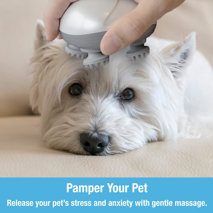 Tilcare Handheld Pet Massager For Dogs And Cats Electric Cat And Dog Massage Tool - Head And Back Scratcher For Relieving Tensio