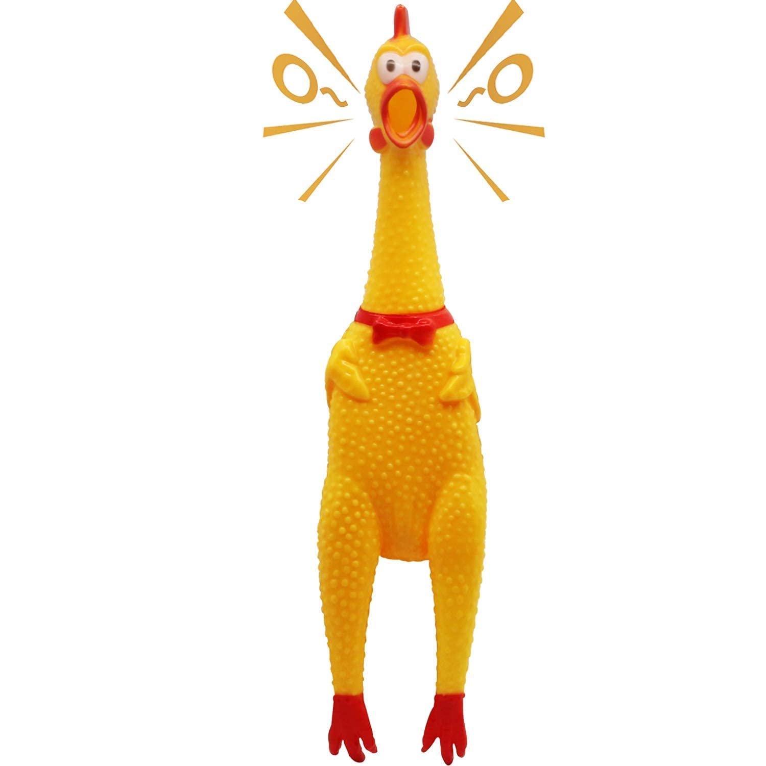 D&C Paws Durable Chicken Rubber With Squeaky Sound Toy Ideal For Playing And Chewing Dogs And Puppies (Yellow)