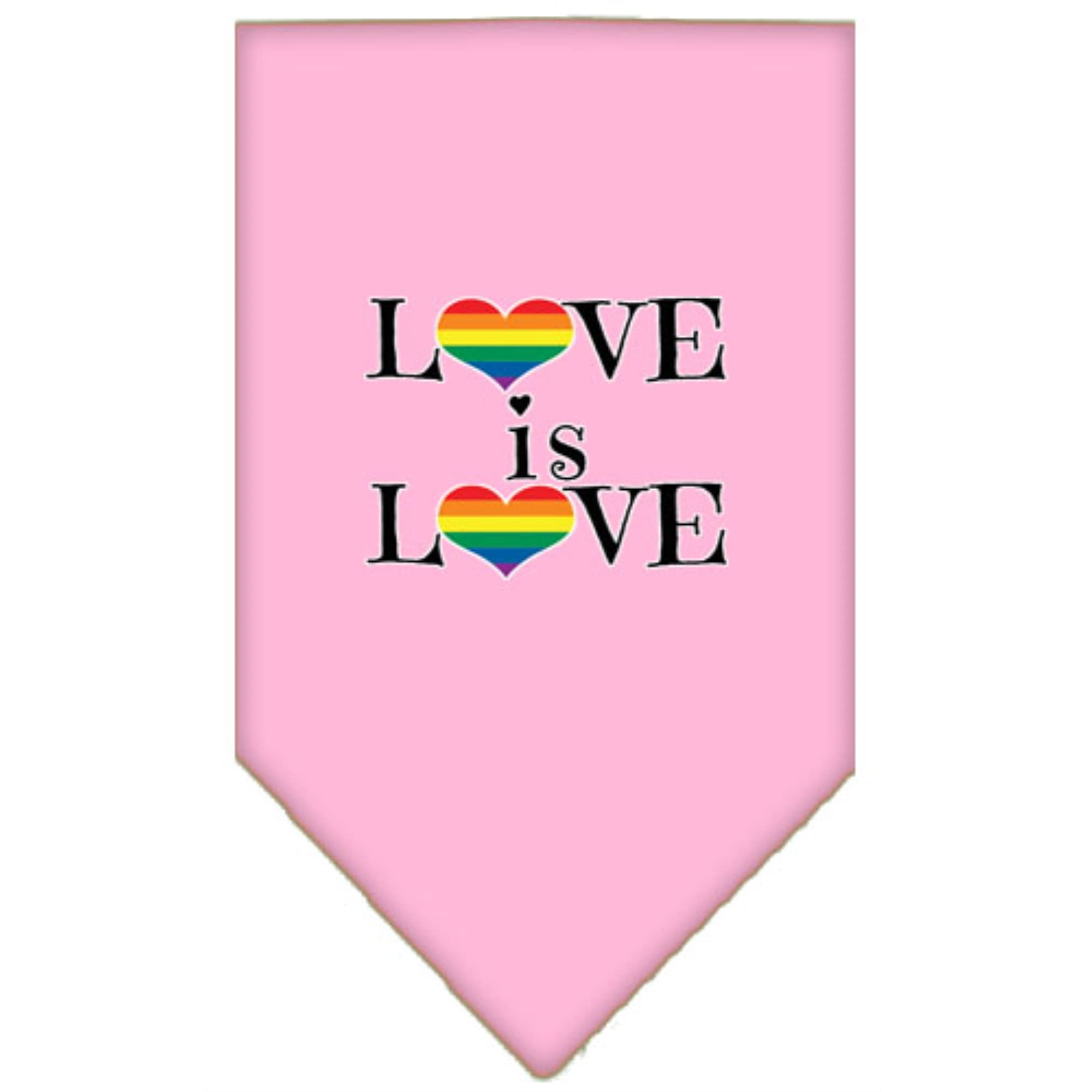 Mirage Pet Products Love is Love Screen Print Bandana Light Pink Large