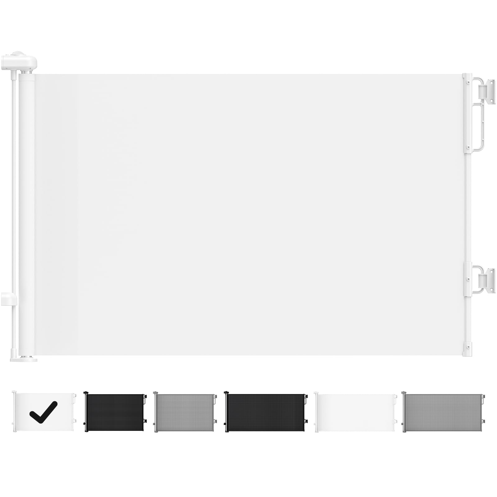 Cumbor 55' Wide Retractable Baby Gates For Stairs, Mom'S Choice Award-Mesh Pet Gate For Dogs, Puppy Safety Essential Fit For Baseboards, Toddler Gates For Doorways, Hallways, Indoor & Outdoor, White