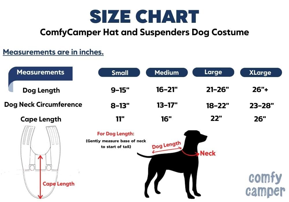Comfycamper Hat And Suspenders Dog Costume - X Large Medium Small Lab Star Space Cosplay Halloween Costumes, Large, Orange