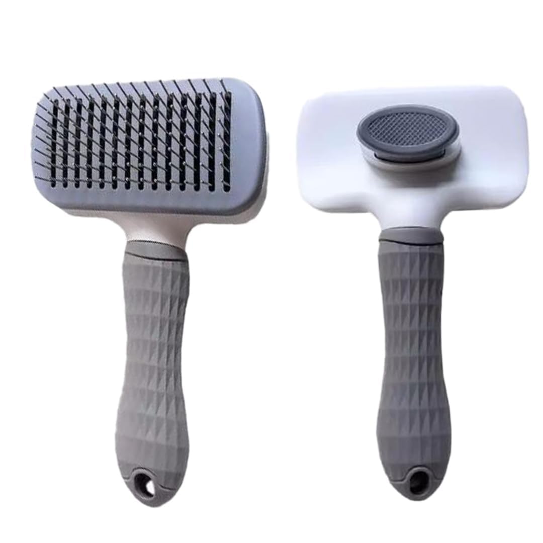 Father Of Doggos Self Cleaning Slicker Brush | Easy To Remove Loose Undercoat, Pet Massaging Tool Suitable For Pets With Long Or